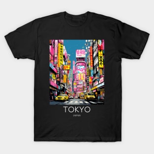 A Pop Art Travel Print of Tokyo Japan T-Shirt